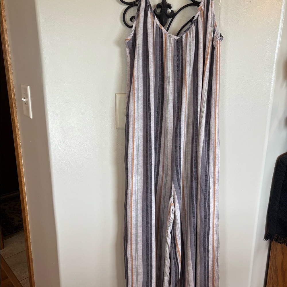 Striped Sleeveless Jumpsuit